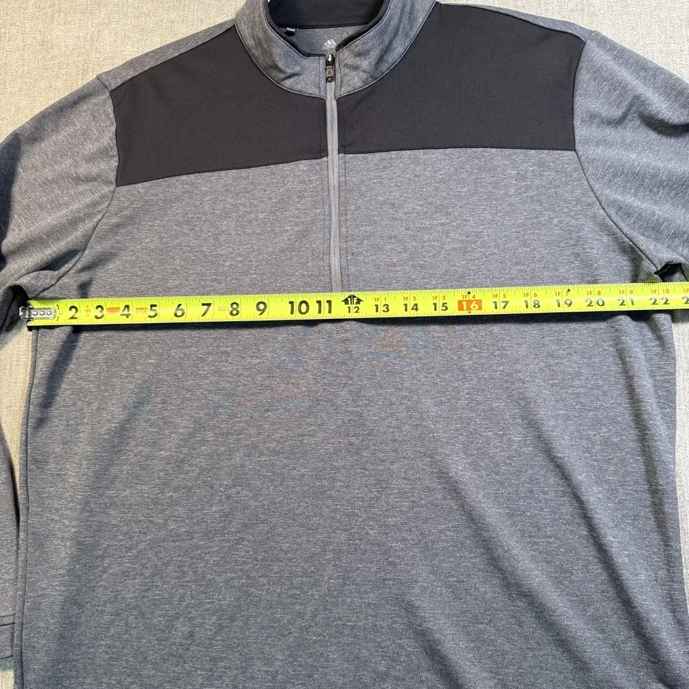 Adidas Golf Men's Size Large Gray Black Quarter Zip Pullover Long Sleeve Jacket